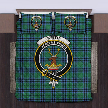 Keith Ancient Tartan Quilt Bed Set with Family Crest