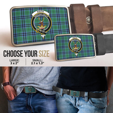 Keith Ancient Tartan Belt Buckles with Family Crest