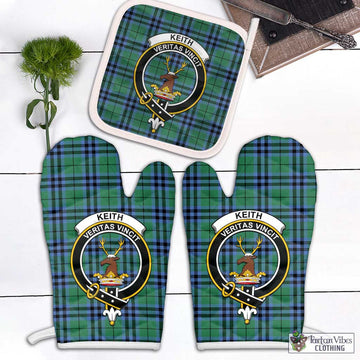 Keith Ancient Tartan Combo Oven Mitt & Pot-Holder with Family Crest