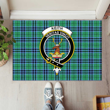 Keith Ancient Tartan Door Mat with Family Crest