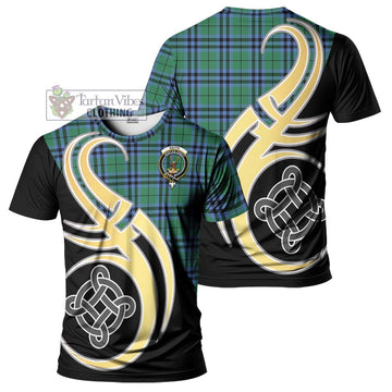 Keith Ancient Tartan T-Shirt with Family Crest and Celtic Symbol Style