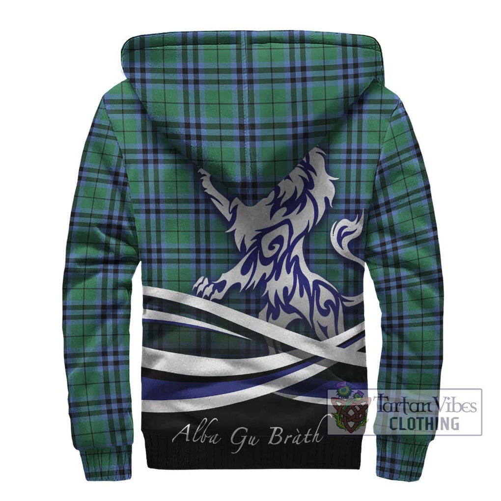 Keith Ancient Tartan Sherpa Hoodie with Alba Gu Brath Regal Lion Emblem - Tartanvibesclothing Shop