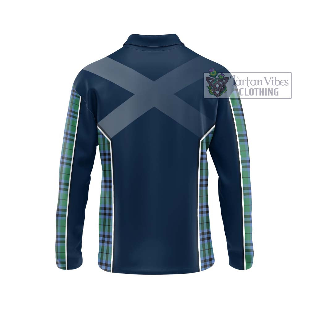 Keith Ancient Tartan Long Sleeve Polo Shirt with Family Crest and Lion Rampant Vibes Sport Style - Tartan Vibes Clothing