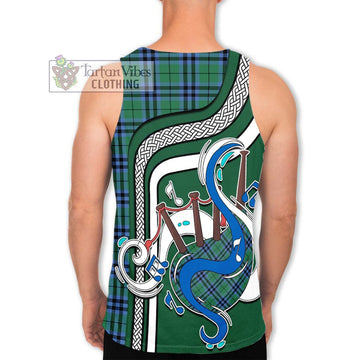 Keith Ancient Tartan Men's Tank Top with Epic Bagpipe Style