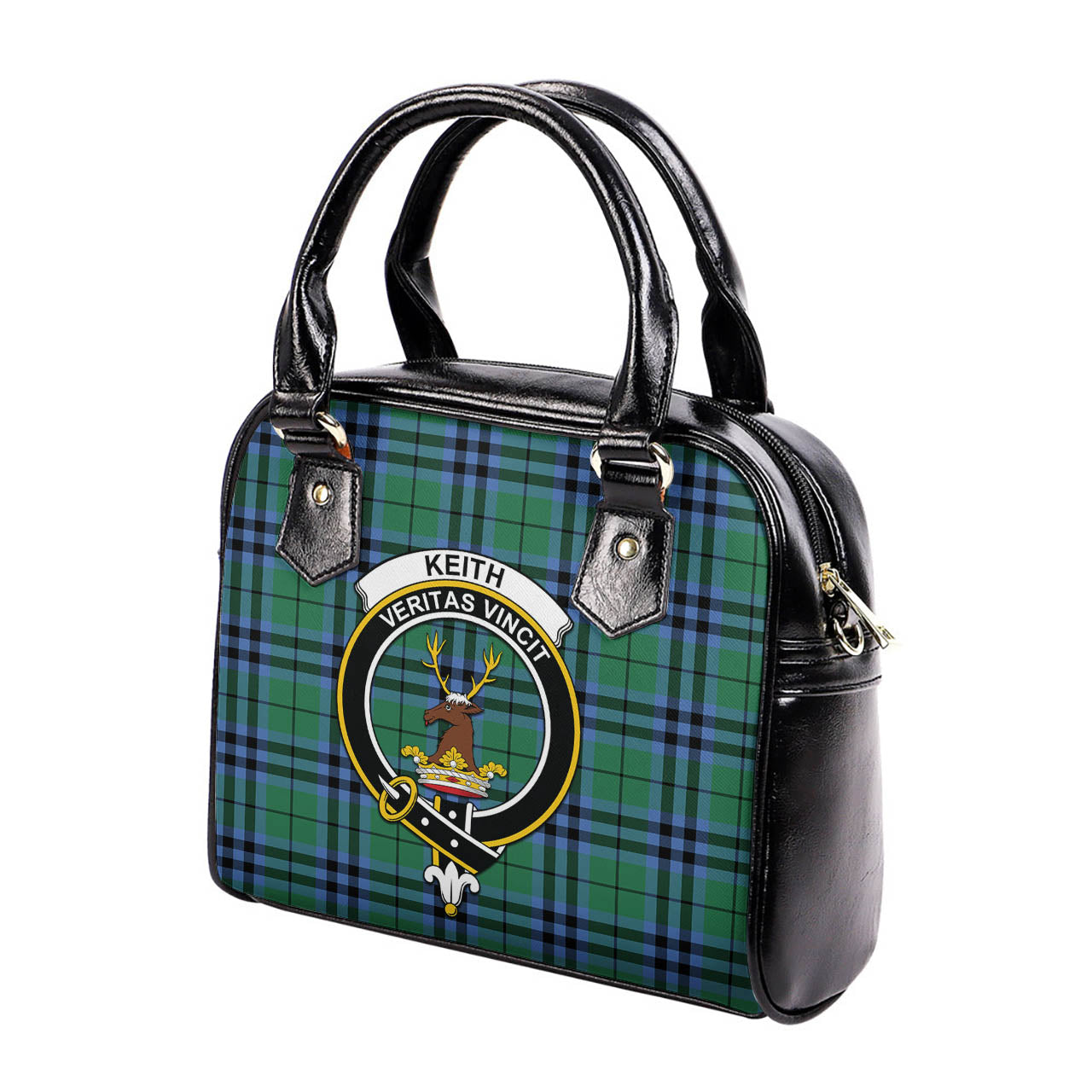 Keith Ancient Tartan Shoulder Handbags with Family Crest - Tartanvibesclothing