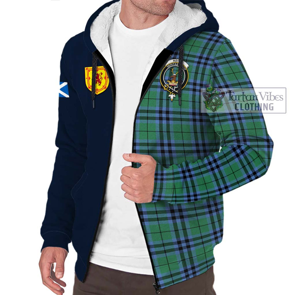 Tartan Vibes Clothing Keith Ancient Tartan Sherpa Hoodie with Scottish Lion Royal Arm Half Style