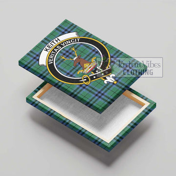 Keith Ancient Tartan Canvas Print Wall Art with Family Crest