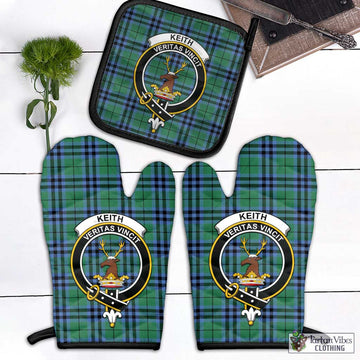 Keith Ancient Tartan Combo Oven Mitt & Pot-Holder with Family Crest