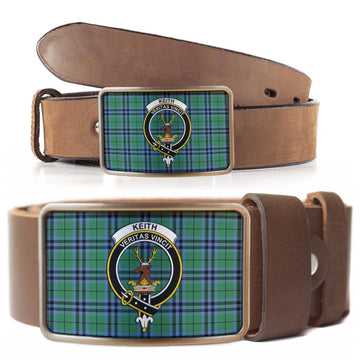 Keith Ancient Tartan Belt Buckles with Family Crest