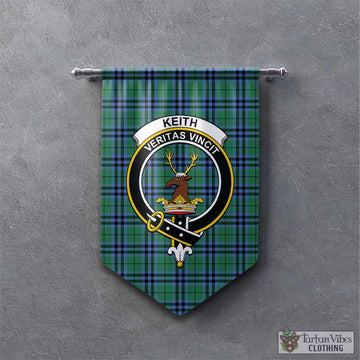 Keith Ancient Tartan Gonfalon, Tartan Banner with Family Crest