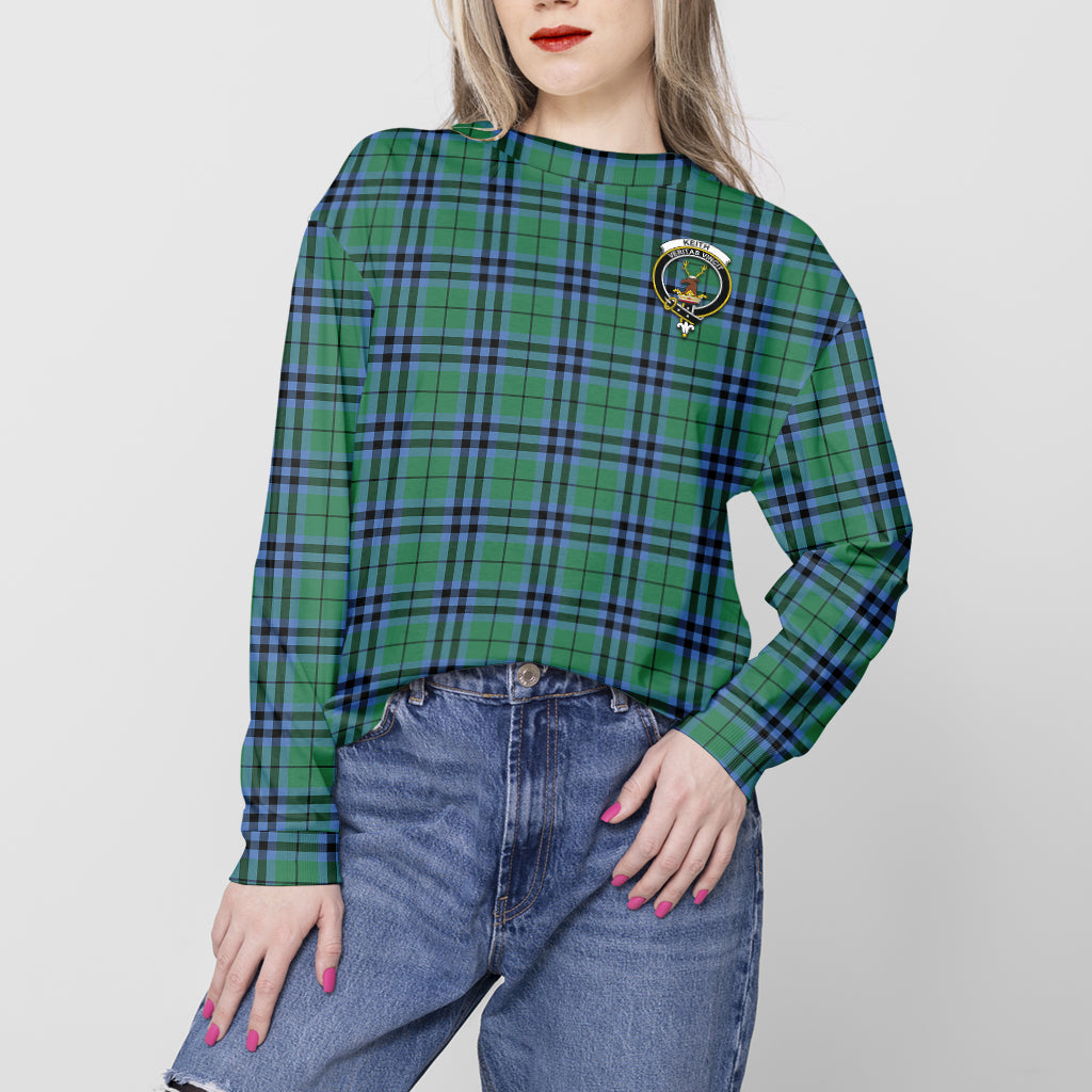 Keith Ancient Tartan Sweatshirt with Family Crest - Tartan Vibes Clothing