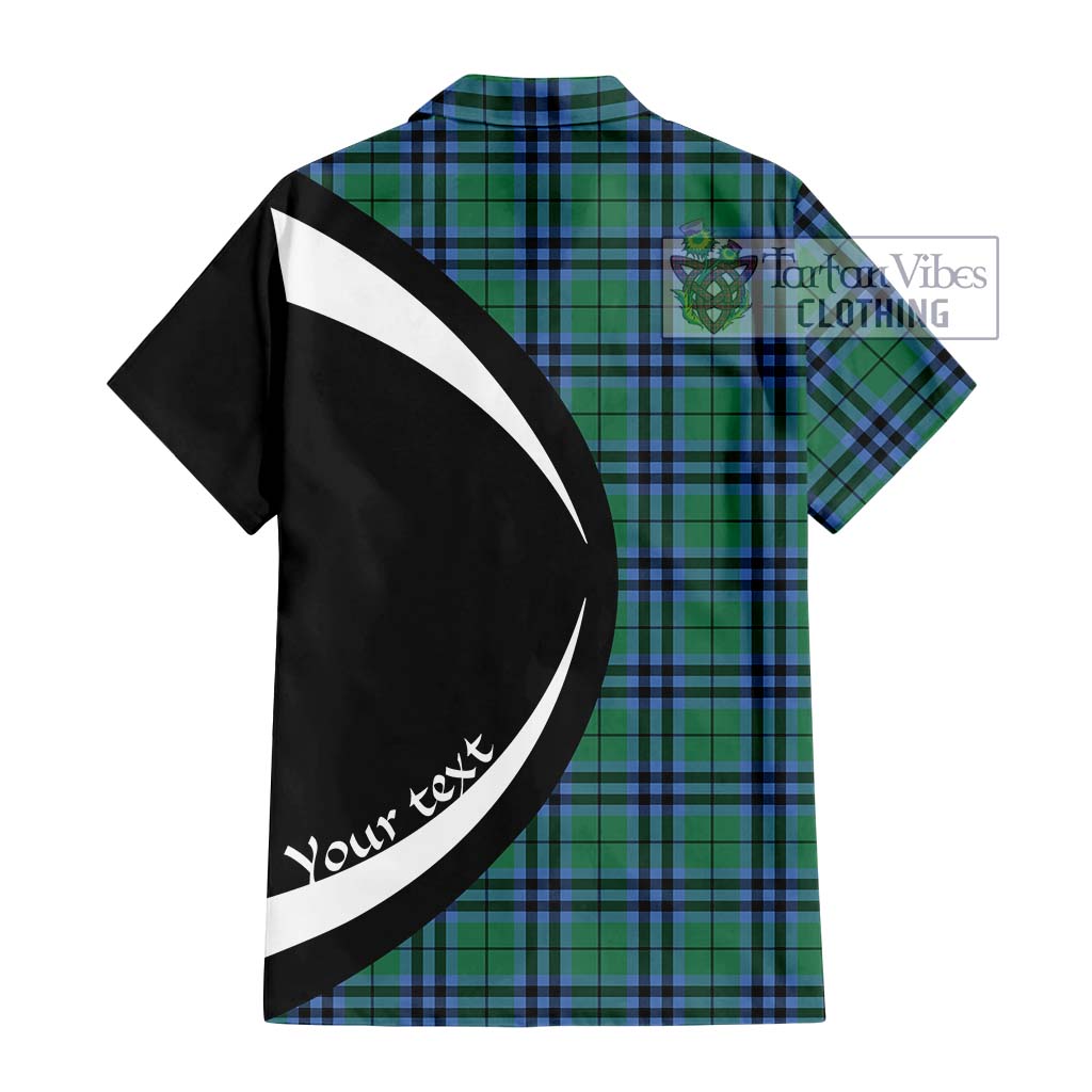 Keith Ancient Tartan Short Sleeve Button Up with Family Crest Circle Style - Tartan Vibes Clothing