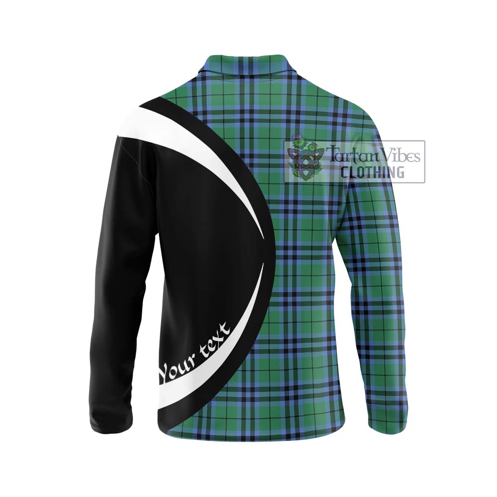 Keith Ancient Tartan Long Sleeve Polo Shirt with Family Crest Circle Style - Tartan Vibes Clothing