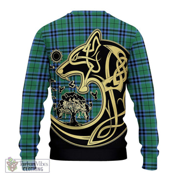 Keith Ancient Tartan Ugly Sweater with Family Crest Celtic Wolf Style