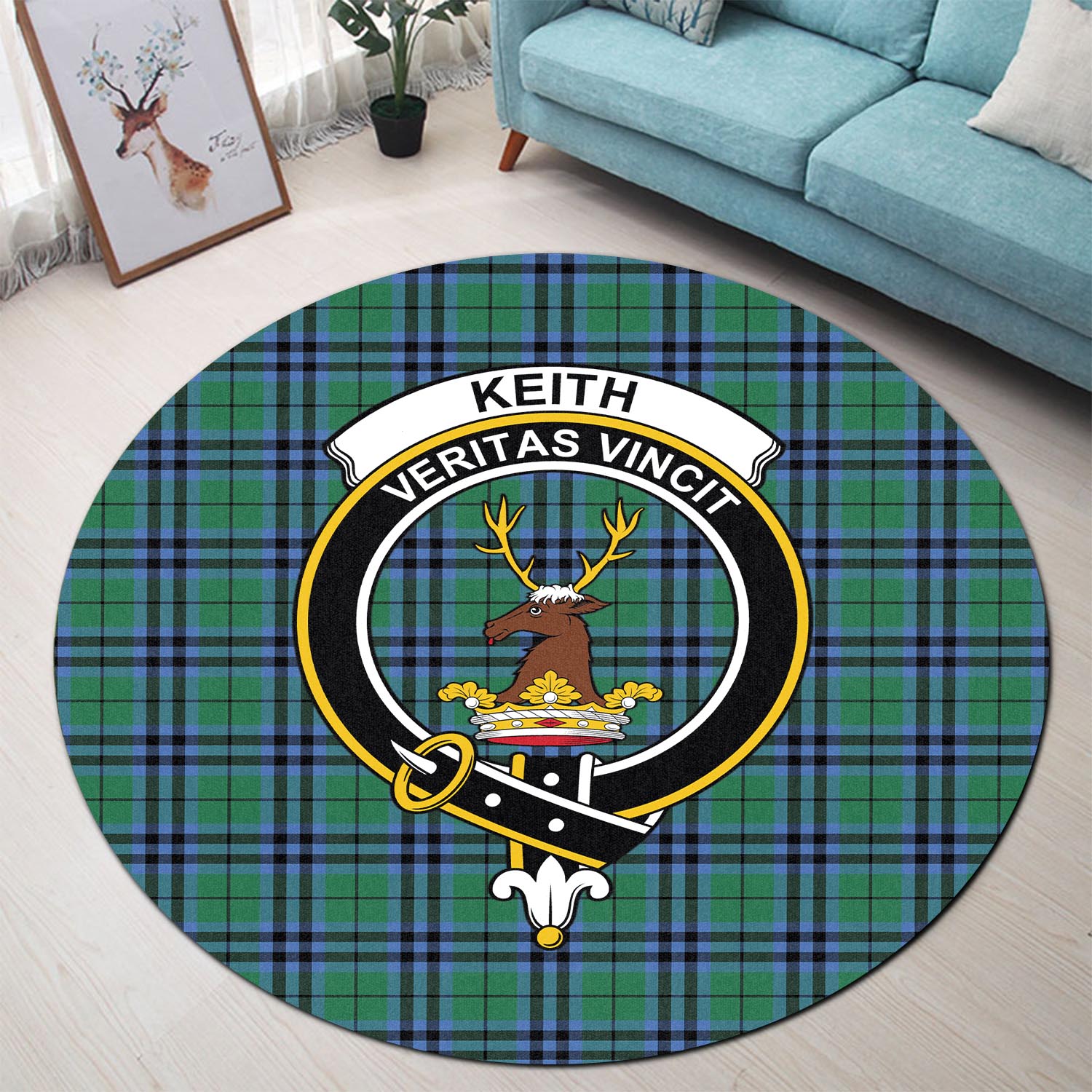 keith-ancient-tartan-round-rug-with-family-crest