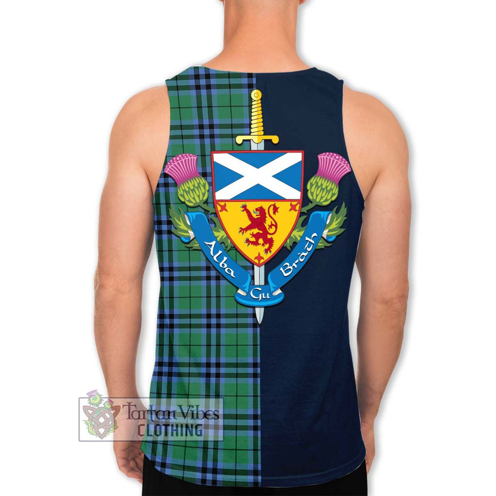 Tartan Vibes Clothing Keith Ancient Tartan Men's Tank Top with Scottish Lion Royal Arm Half Style