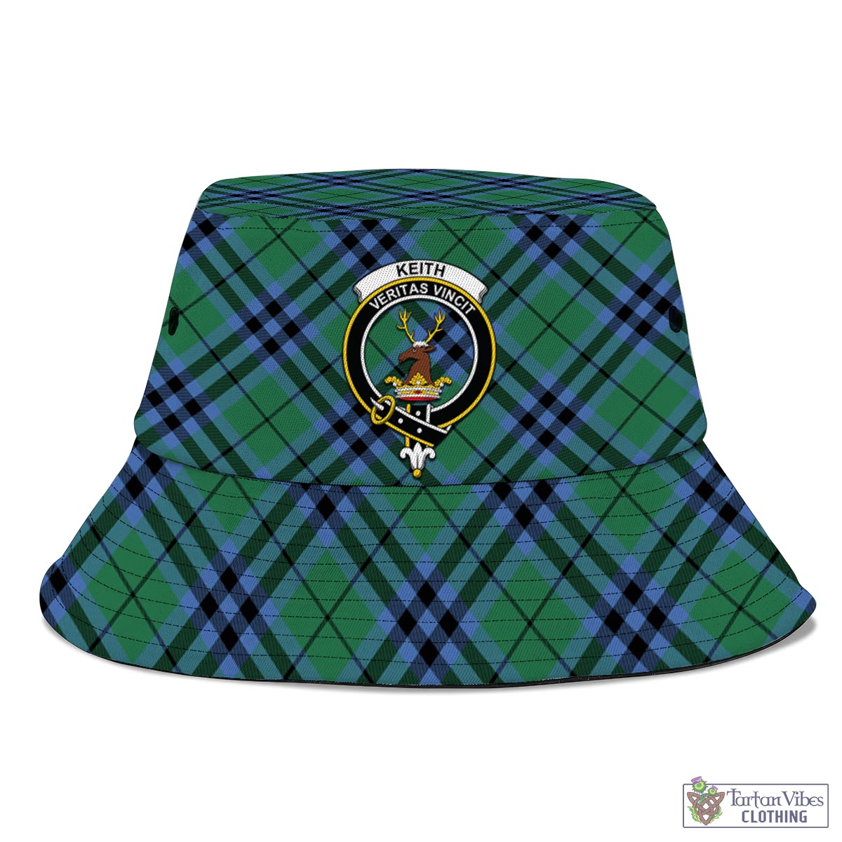 Tartan Vibes Clothing Keith Ancient Tartan Bucket Hat with Family Crest