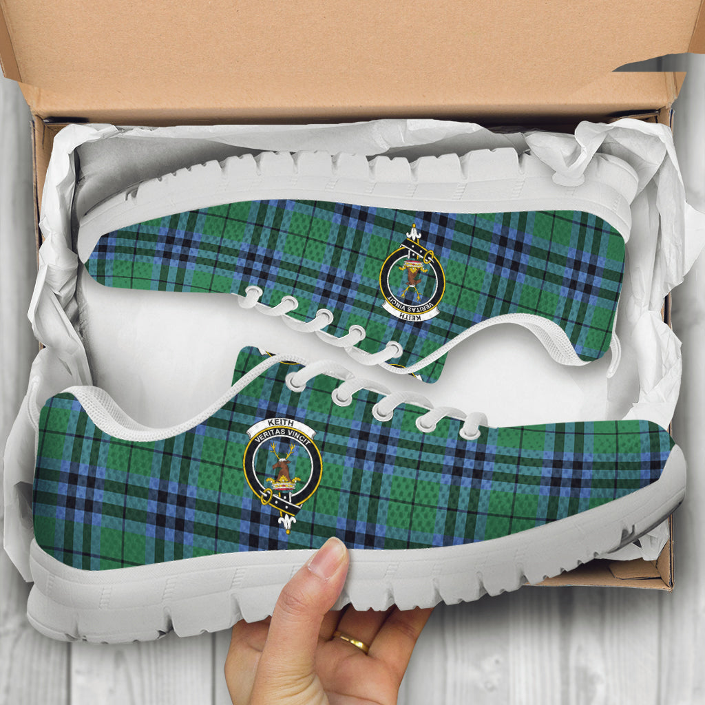 Keith Ancient Tartan Sneakers with Family Crest - Tartan Vibes Clothing