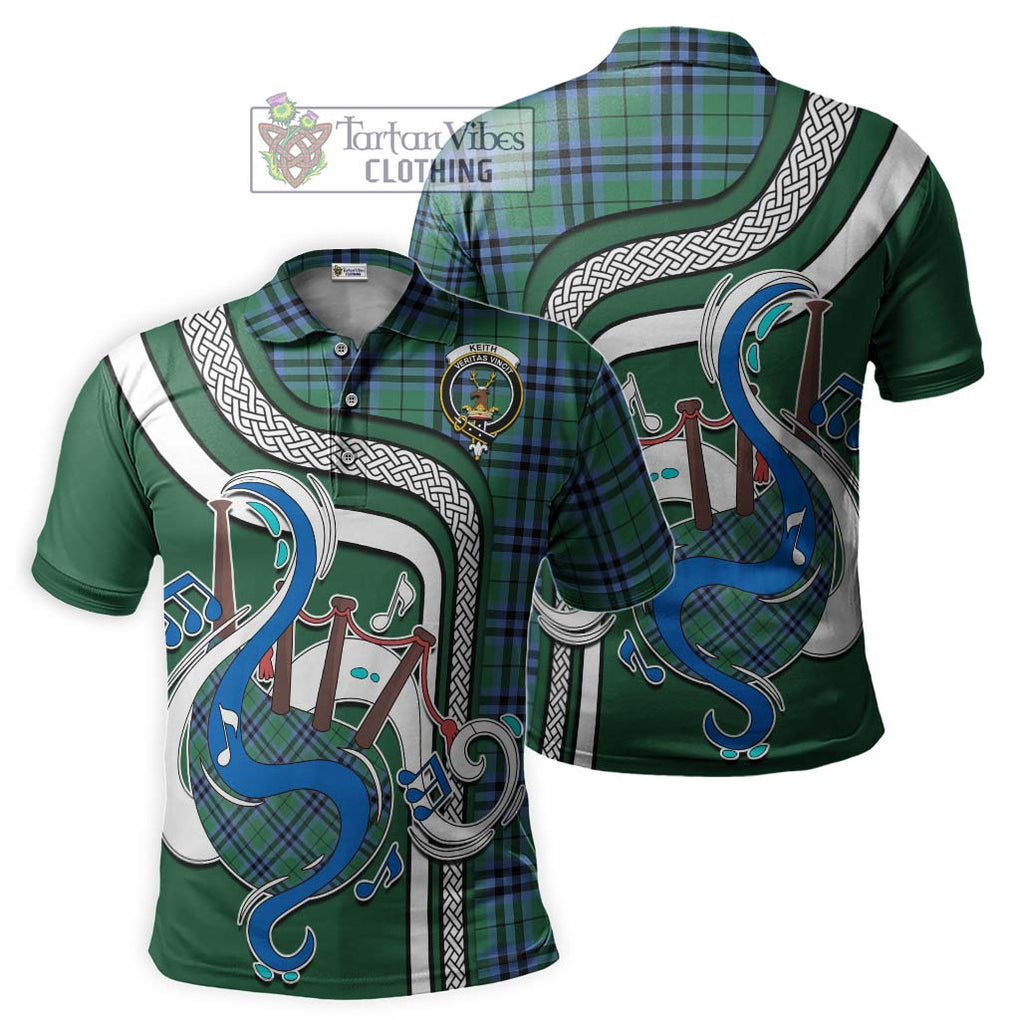 Tartan Vibes Clothing Keith Ancient Tartan Polo Shirt with Epic Bagpipe Style