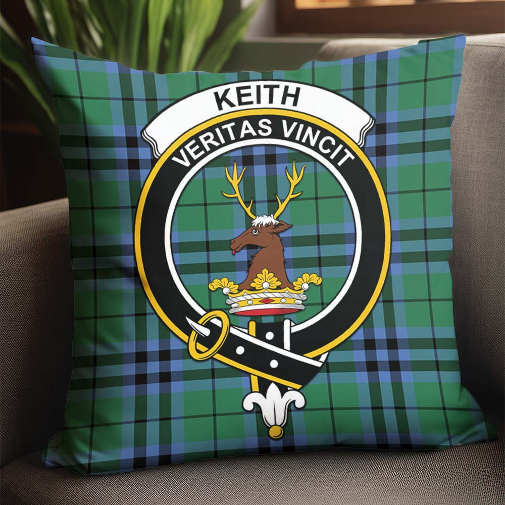 Keith Ancient Tartan Pillow Cover with Family Crest - Tartanvibesclothing