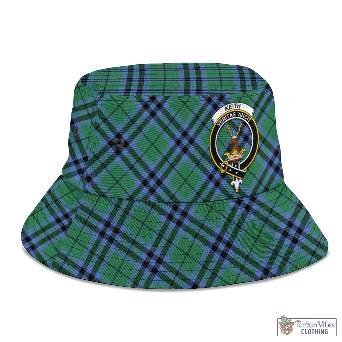 Tartan Vibes Clothing Keith Ancient Tartan Bucket Hat with Family Crest