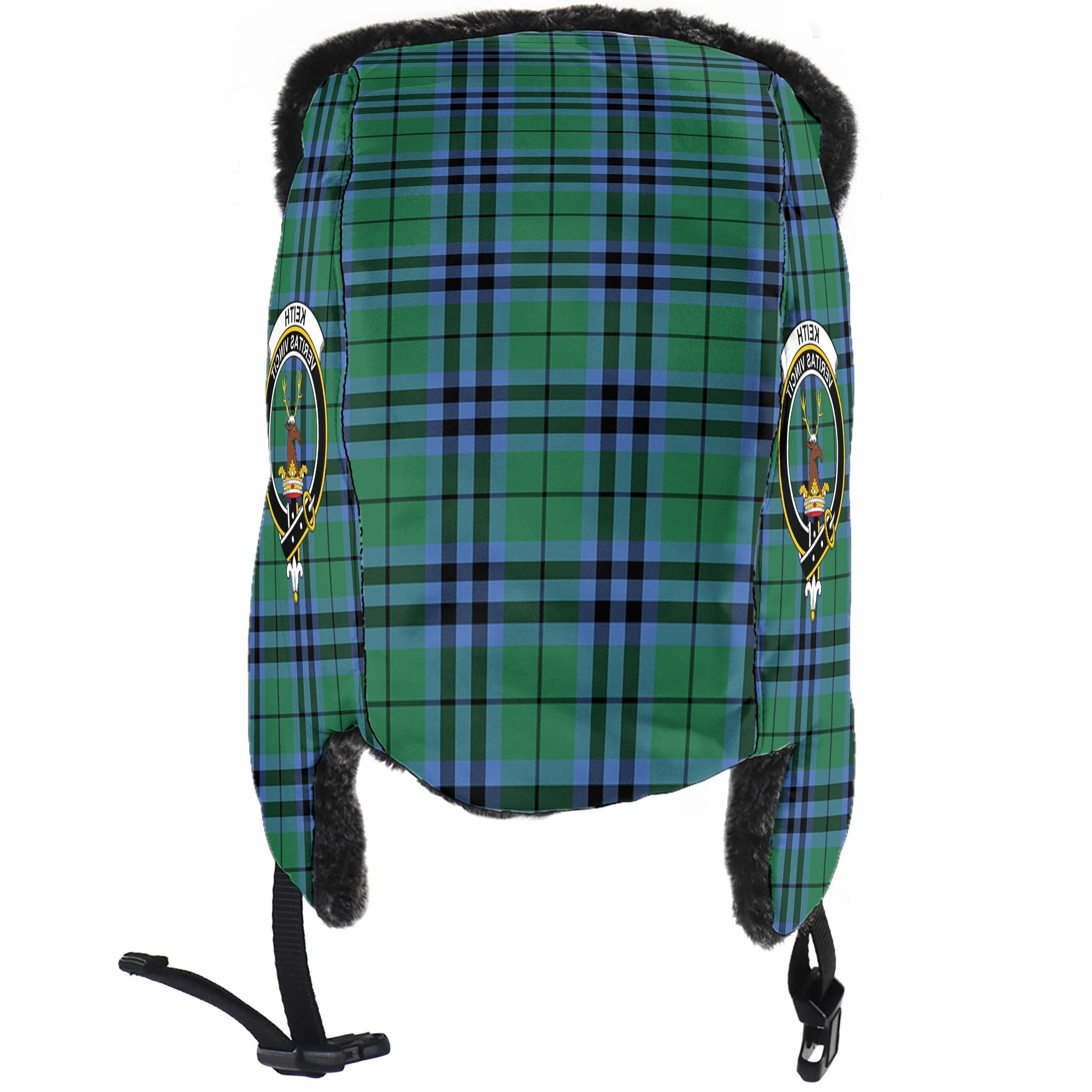 Keith Ancient Tartan Winter Trapper Hat with Family Crest - Tartanvibesclothing