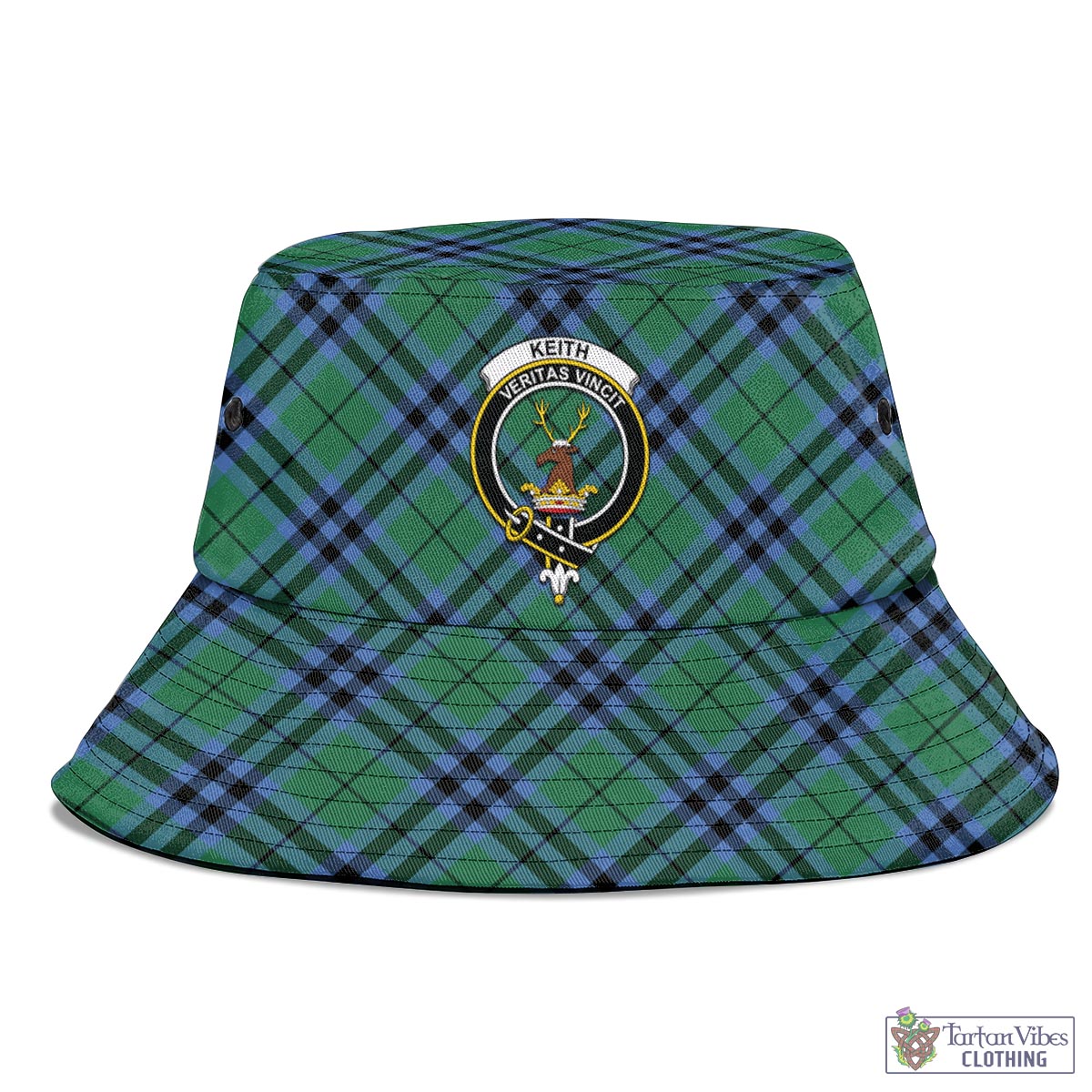 Tartan Vibes Clothing Keith Ancient Tartan Bucket Hat with Family Crest