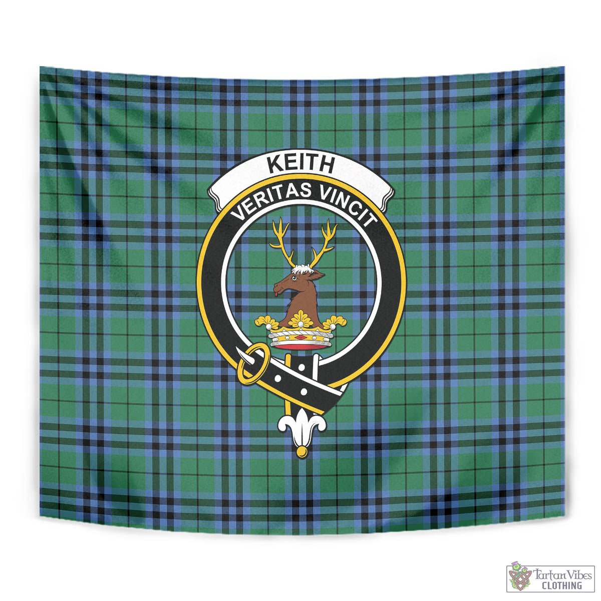 Tartan Vibes Clothing Keith Ancient Tartan Tapestry Wall Hanging and Home Decor for Room with Family Crest