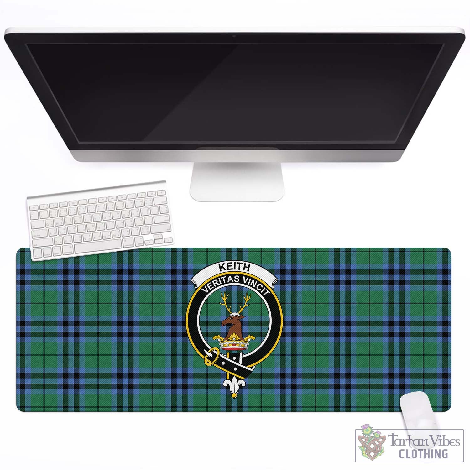 Tartan Vibes Clothing Keith Ancient Tartan Mouse Pad with Family Crest