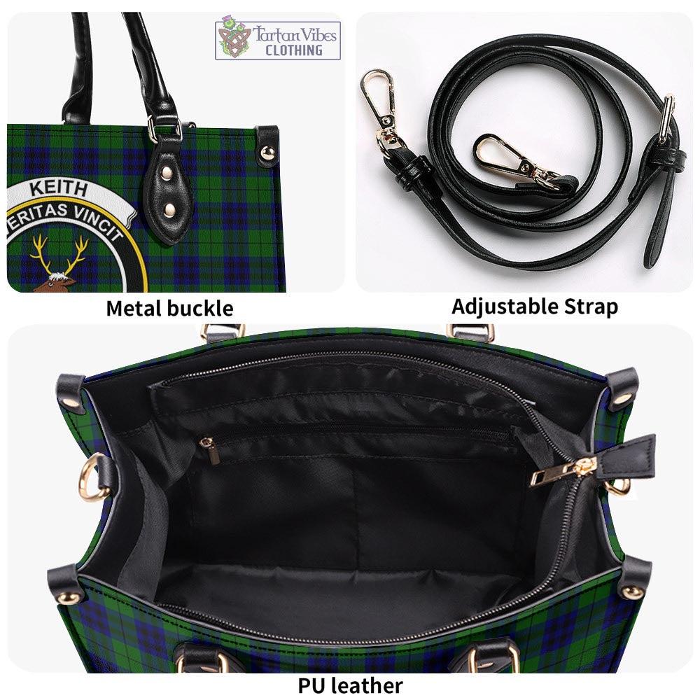 Tartan Vibes Clothing Keith Modern Tartan Luxury Leather Handbags with Family Crest