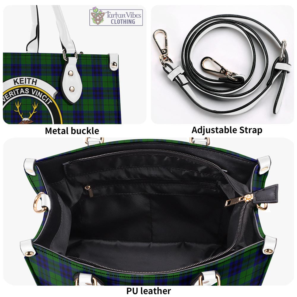 Tartan Vibes Clothing Keith Modern Tartan Luxury Leather Handbags with Family Crest