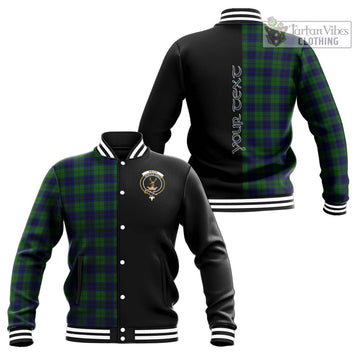 Keith Modern Tartan Baseball Jacket with Family Crest and Half Of Me Style