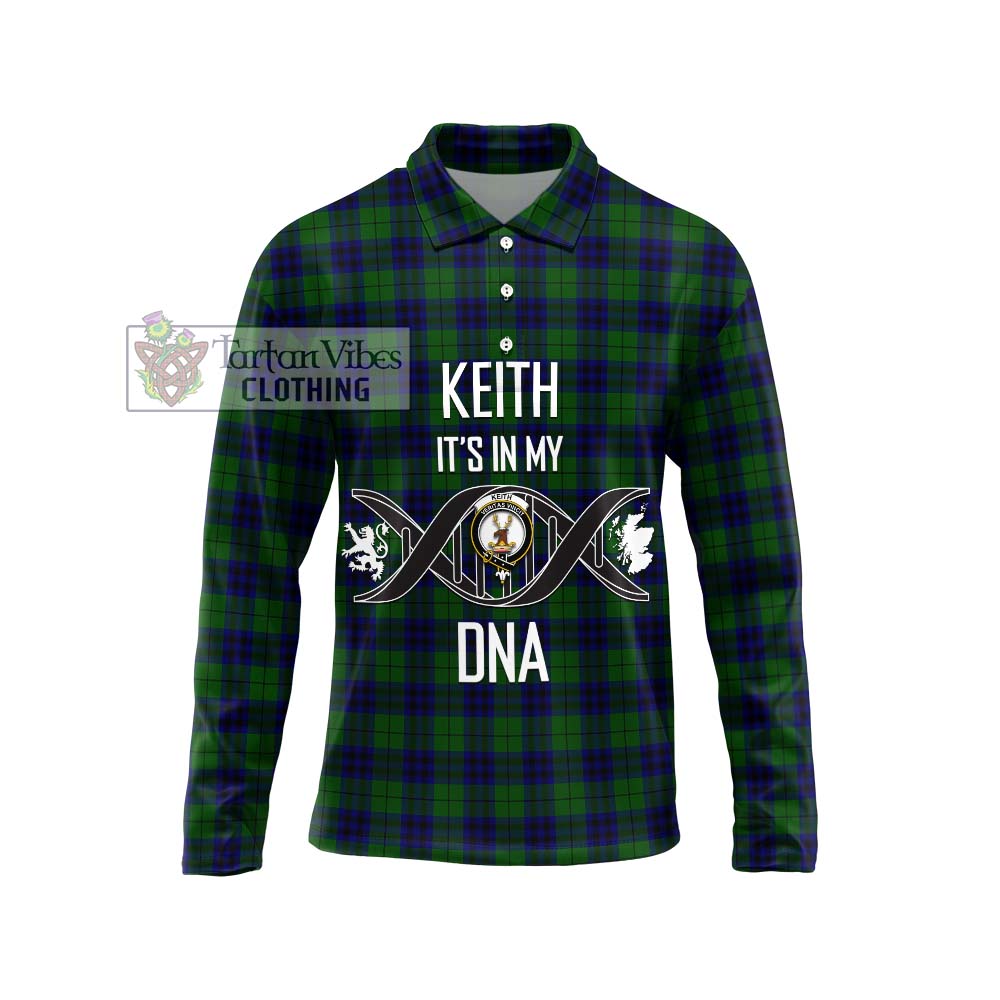 Keith Modern Tartan Long Sleeve Polo Shirt with Family Crest DNA In Me Style Unisex - Tartanvibesclothing Shop