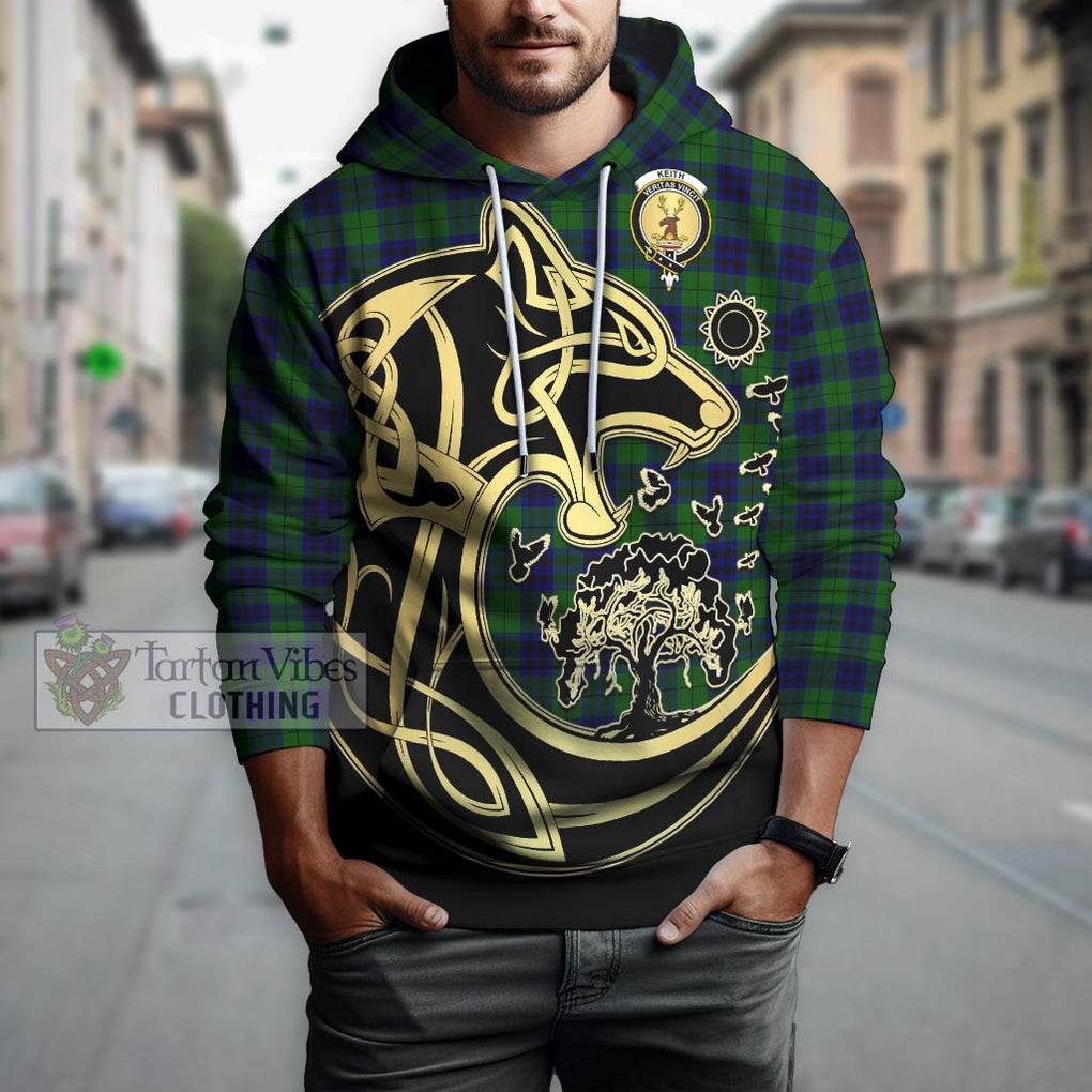 Keith Modern Tartan Hoodie with Family Crest Celtic Wolf Style Zip Hoodie - Tartan Vibes Clothing