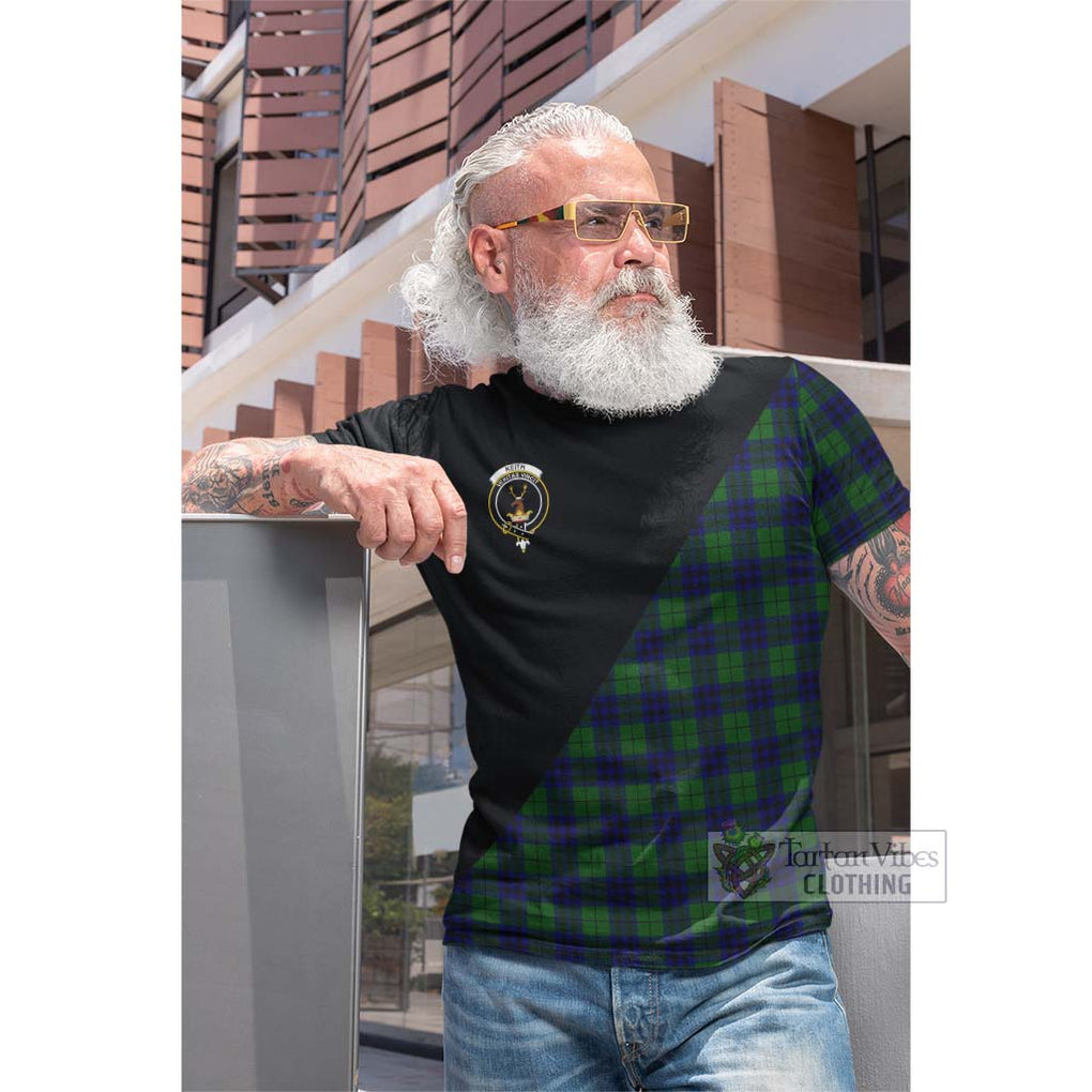 Tartan Vibes Clothing Keith Modern Tartan Cotton T-shirt with Family Crest and Military Logo Style