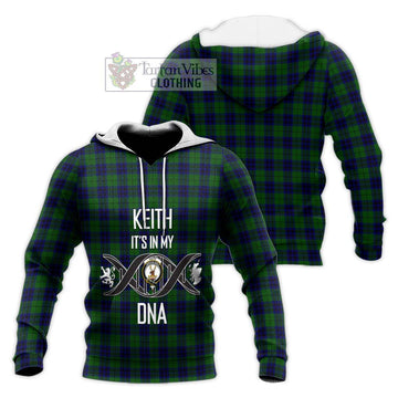 Keith Modern Tartan Knitted Hoodie with Family Crest DNA In Me Style