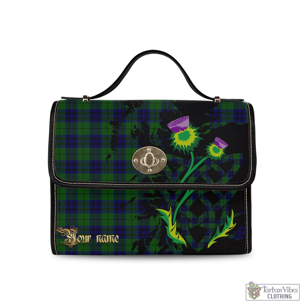 Tartan Vibes Clothing Keith Modern Tartan Waterproof Canvas Bag with Scotland Map and Thistle Celtic Accents