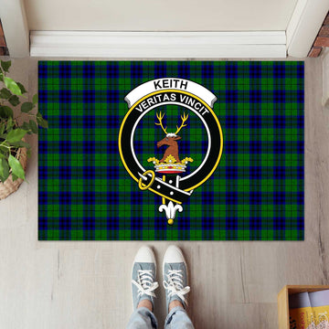 Keith Modern Tartan Door Mat with Family Crest