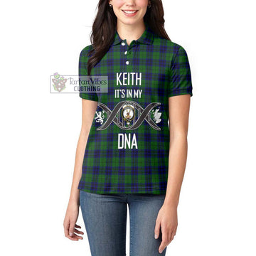 Keith Modern Tartan Women's Polo Shirt with Family Crest DNA In Me Style