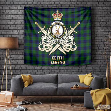 Keith Modern Tartan Tapestry with Clan Crest and the Golden Sword of Courageous Legacy