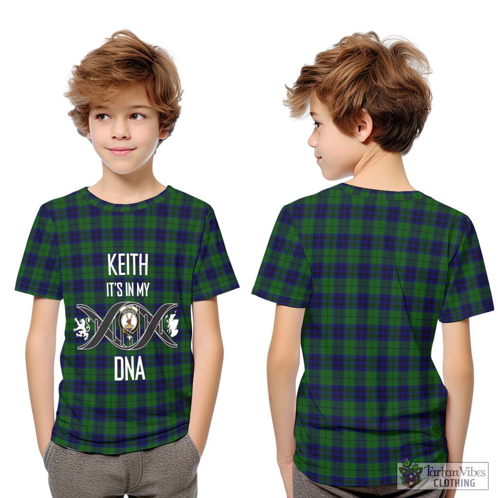 Keith Modern Tartan Kid T-Shirt with Family Crest DNA In Me Style Youth XL Size14 - Tartanvibesclothing Shop