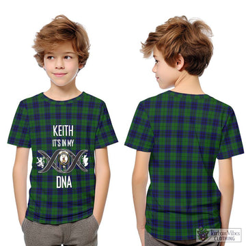 Keith Modern Tartan Kid T-Shirt with Family Crest DNA In Me Style