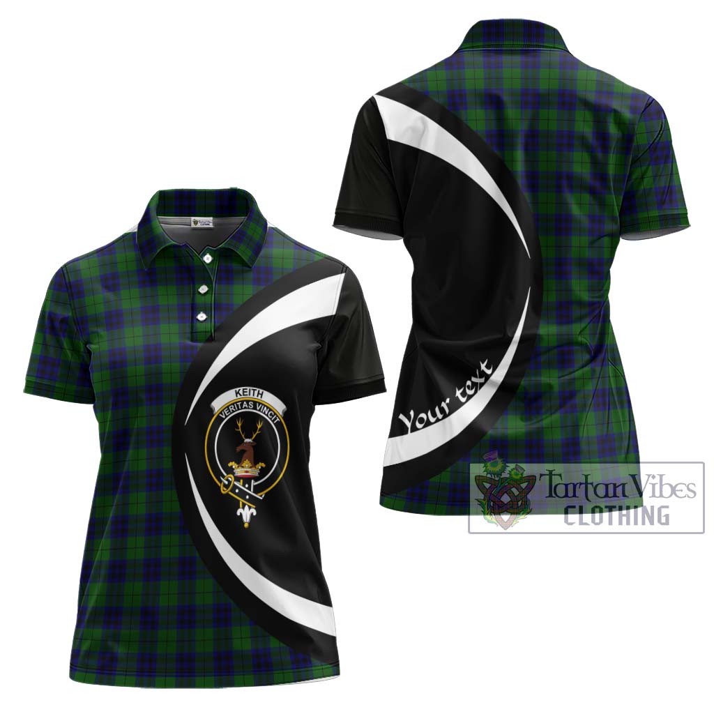 Keith Modern Tartan Women's Polo Shirt with Family Crest Circle Style Women - Tartan Vibes Clothing