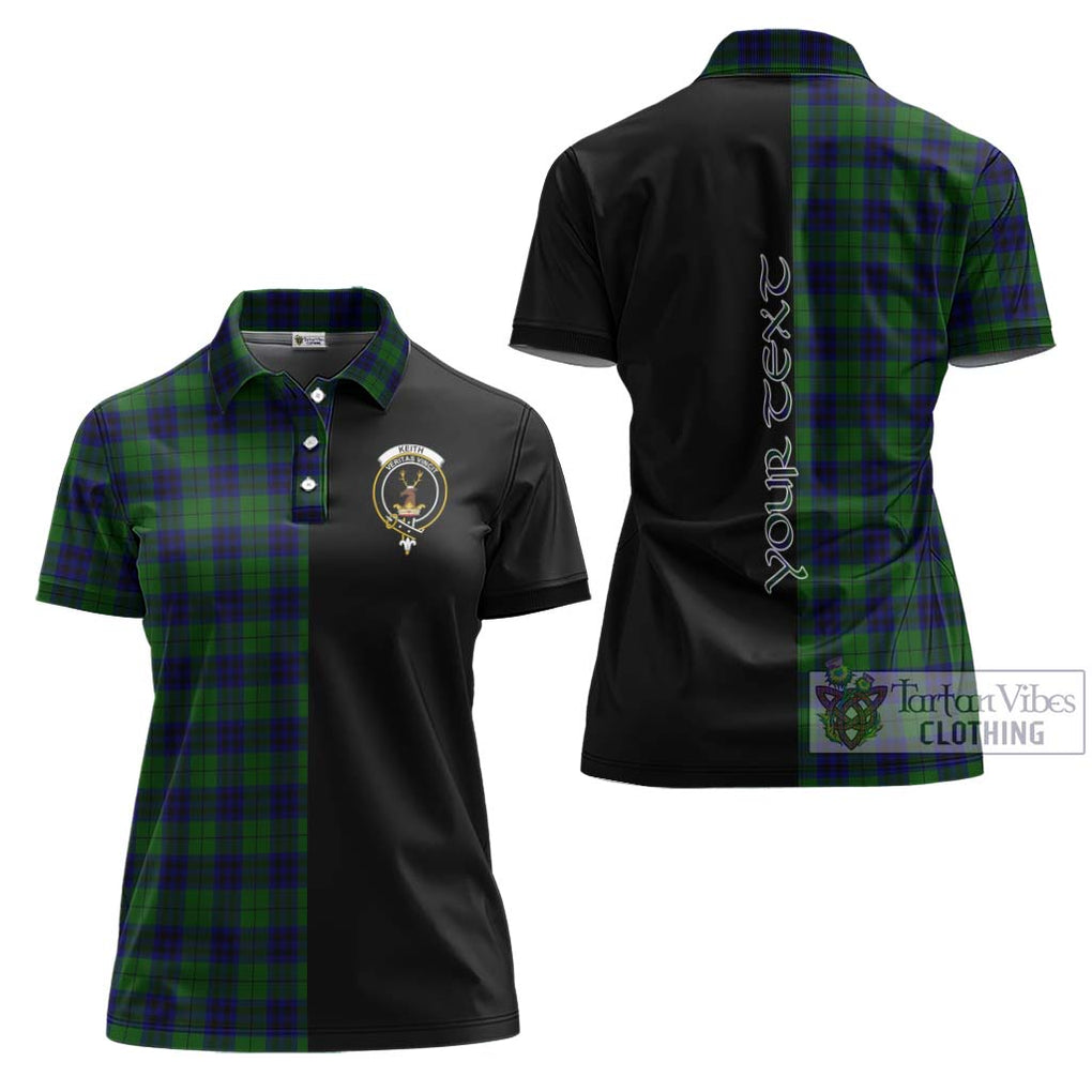 Keith Modern Tartan Women's Polo Shirt with Family Crest and Half Of Me Style Women - Tartanvibesclothing Shop