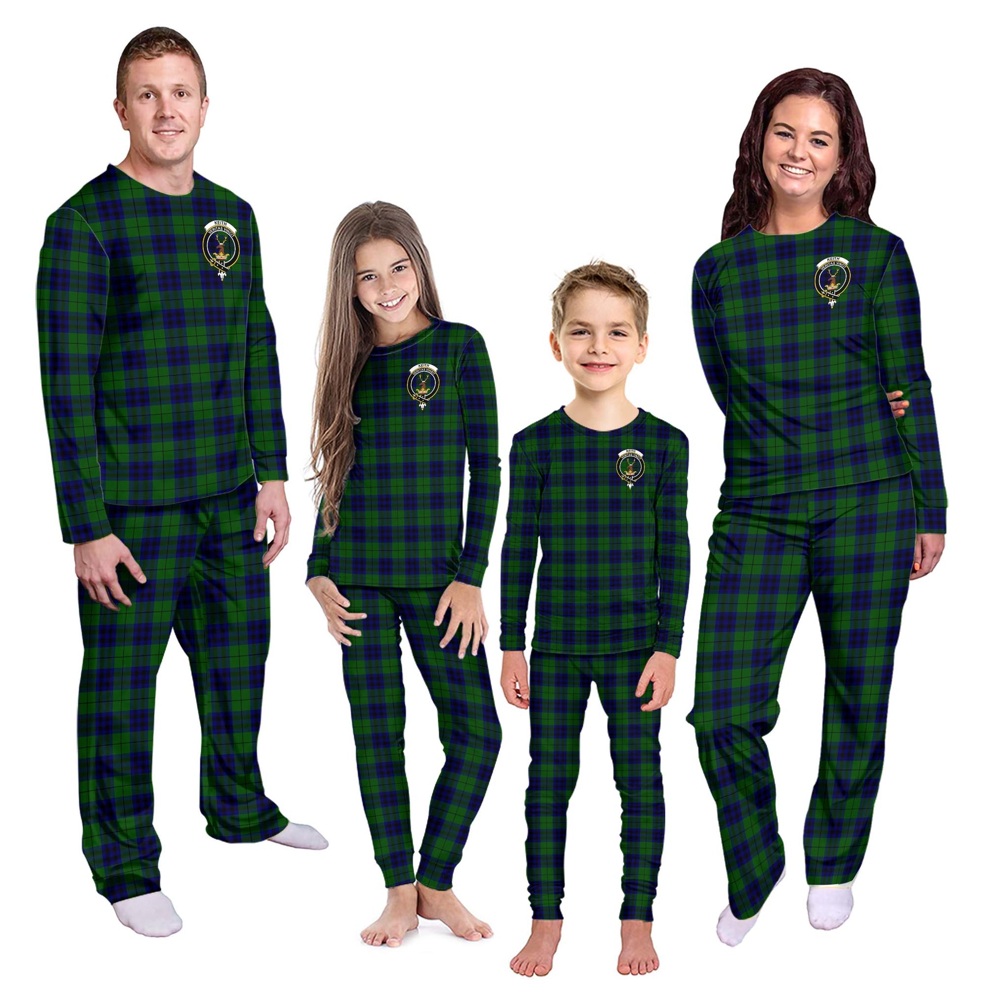 Keith Modern Tartan Pajamas Family Set with Family Crest - Tartanvibesclothing