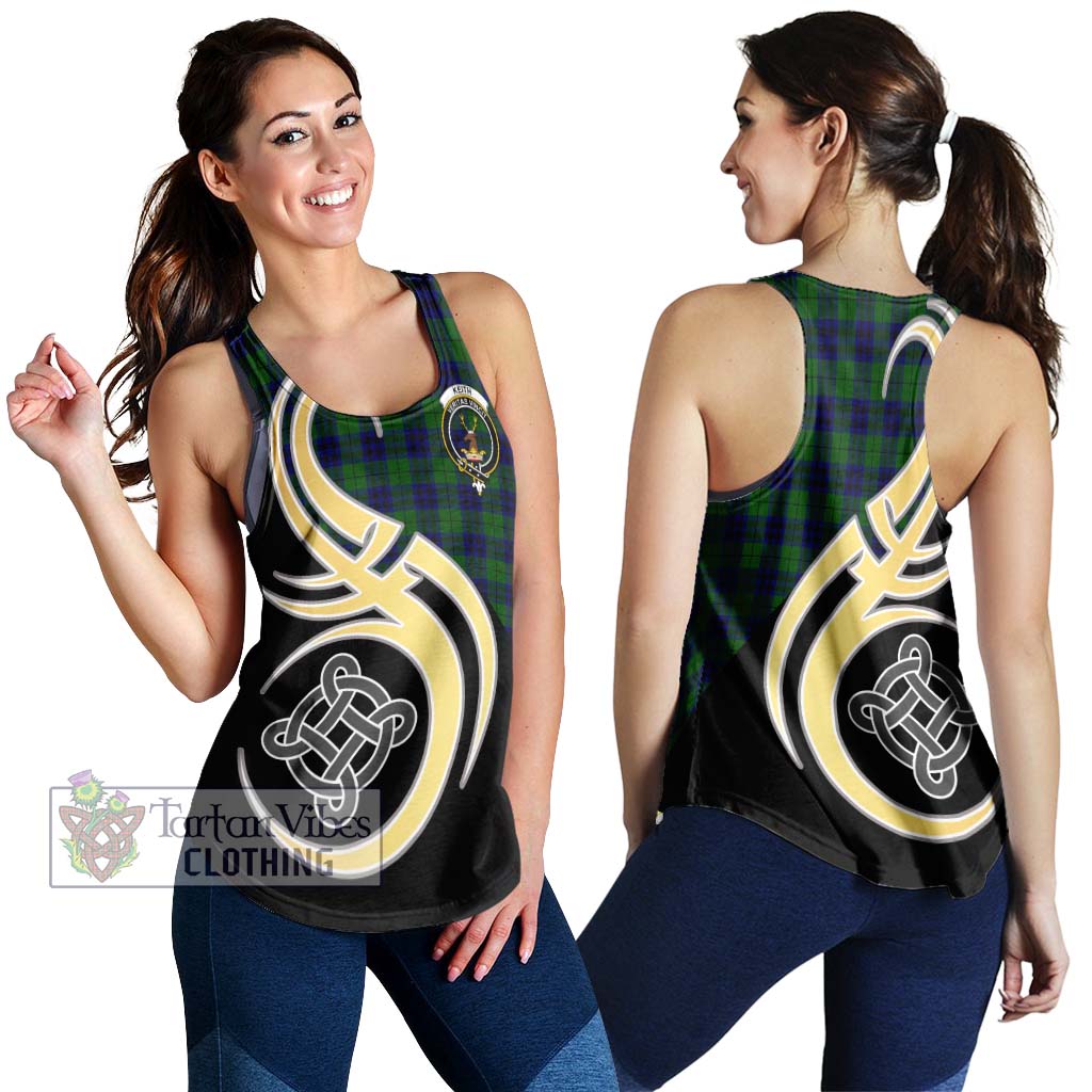 Keith Modern Tartan Women's Racerback Tanks with Family Crest and Celtic Symbol Style 4XL - Tartan Vibes Clothing