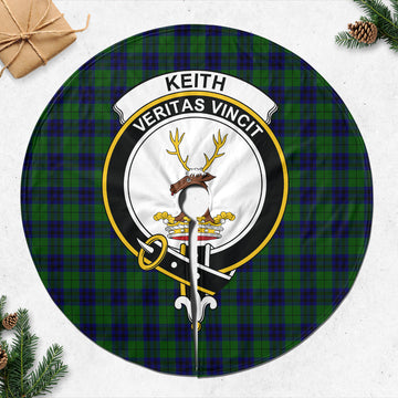 Keith Modern Tartan Christmas Tree Skirt with Family Crest