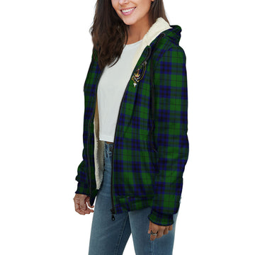 Keith Modern Tartan Sherpa Hoodie with Family Crest