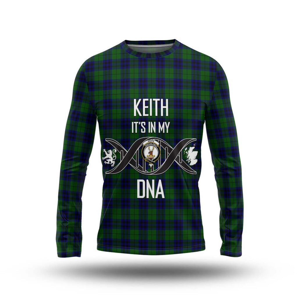 Keith Modern Tartan Long Sleeve T-Shirt with Family Crest DNA In Me Style Unisex - Tartanvibesclothing Shop