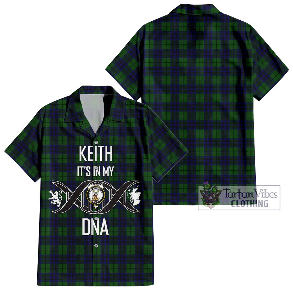 Keith Modern Tartan Short Sleeve Button Shirt with Family Crest DNA In Me Style Kid - Tartanvibesclothing Shop